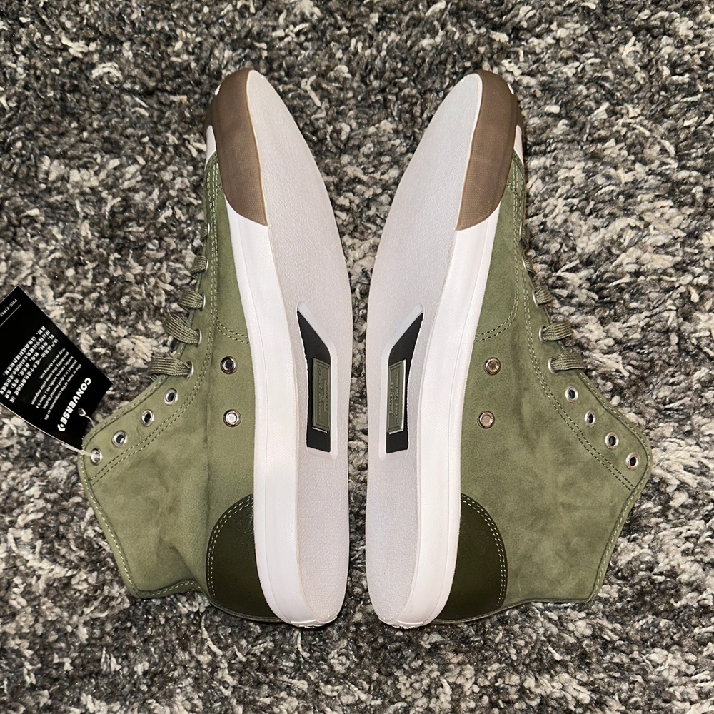 New Converse Jack Purcell Mid in Olive Green / Army Green Gum - Picture 10 of 14